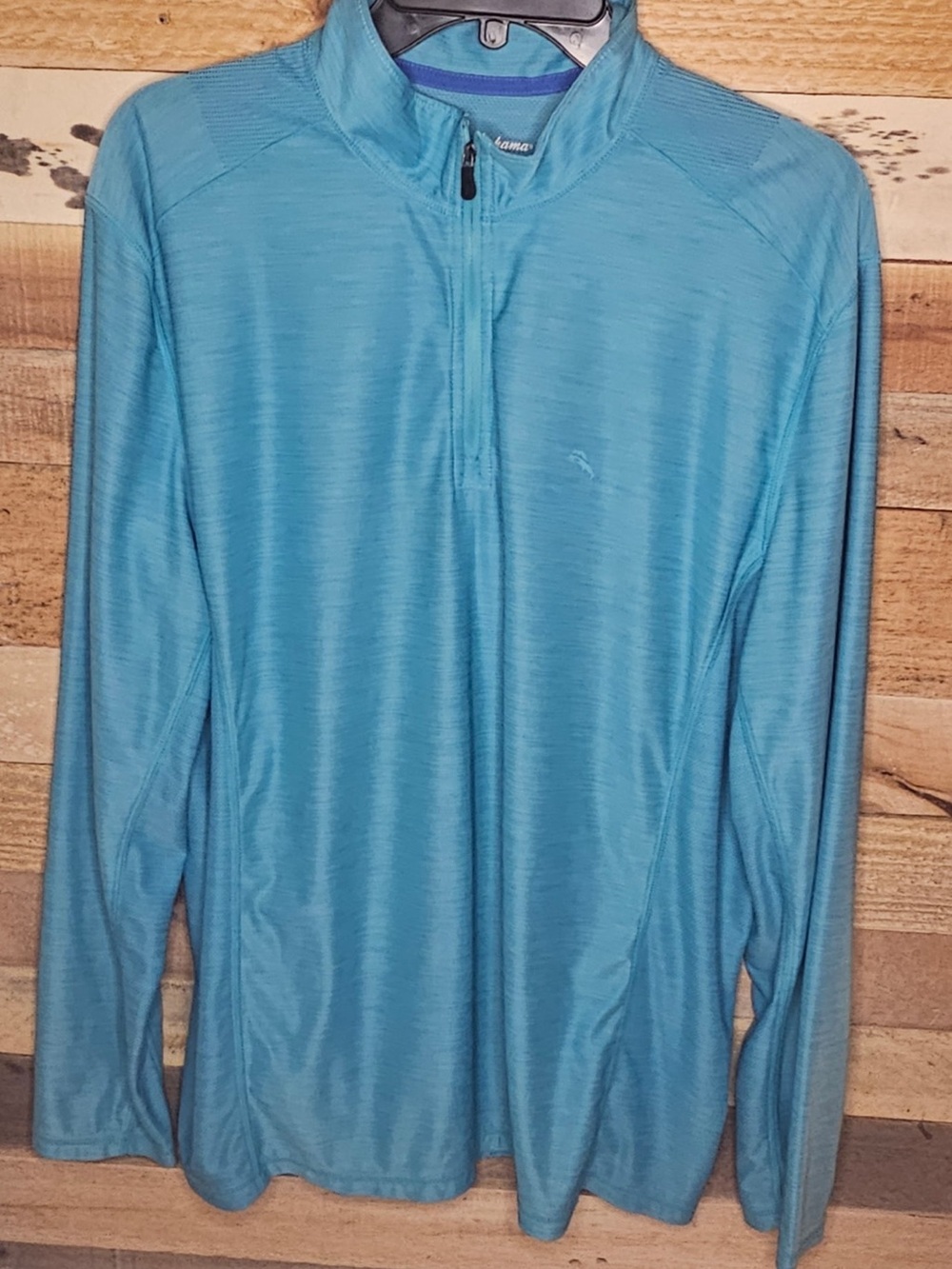 Tommy Bahama Men’s Light Blue Long-Sleeve Half-Zip Swim Shirt